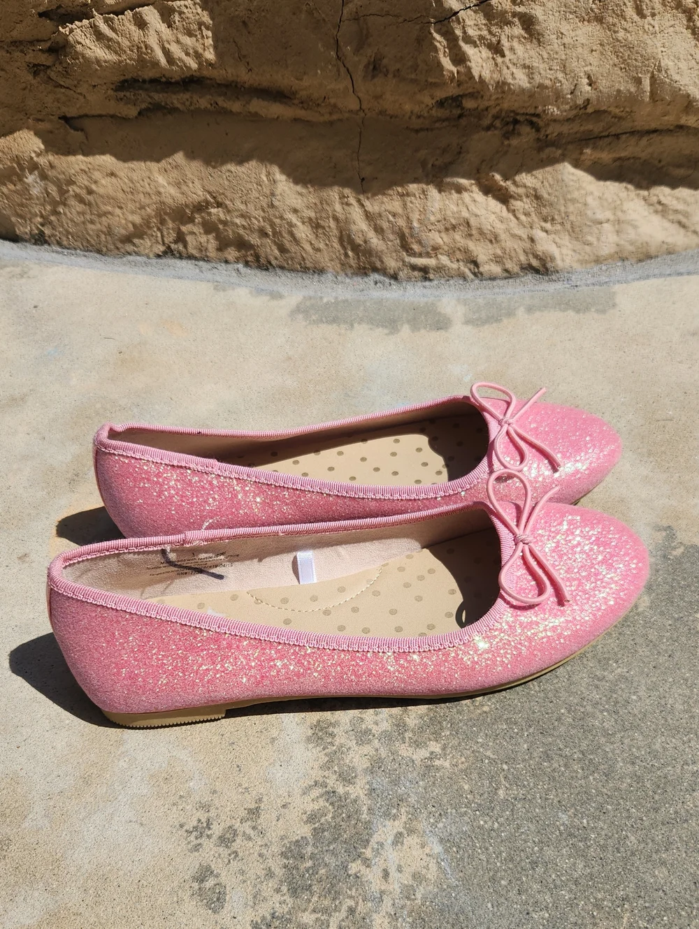 Cat And Jack Pink Sparkle Ballet Flats Size 3